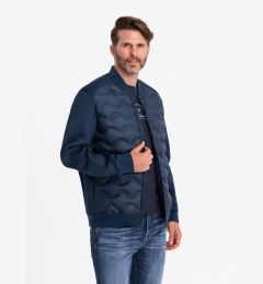 Снимка на Ombre Men's quilted bomber jacket - navy blue