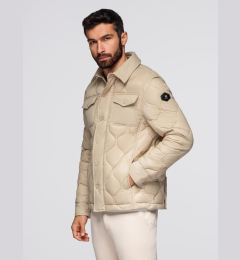 Снимка на Ombre Men's quilted jacket in shirt cut - beige