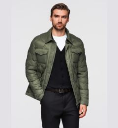 Снимка на Ombre Men's quilted jacket in shirt cut - olive