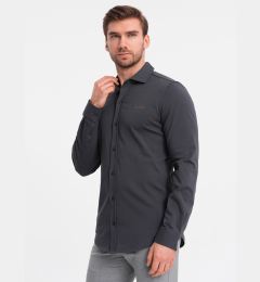 Снимка на Ombre Men's REGULAR cotton single jersey knit shirt - graphite