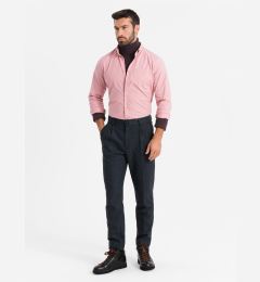 Снимка на Ombre Men's REGULAR FIT cotton shirt with pocket - pink