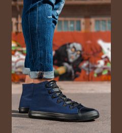 Снимка на Ombre Men's shoes sneakers in combined materials - navy blue