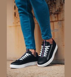 Снимка на Ombre Men's shoes sneakers with contrasting details - black