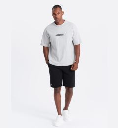 Снимка на Ombre Men's short ottoman knit sweat shorts - black