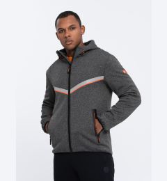 Снимка на Ombre Men's sports jacket with adjustable hood and reflector - graphite