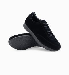 Снимка на Ombre Men's sports shoes sneakers in eco leather with suede finish- black