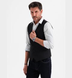 Снимка на Ombre Men's suit vest with classic detailing and lining - black
