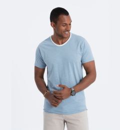 Снимка на Ombre Men's T-shirt with raw finish - blue