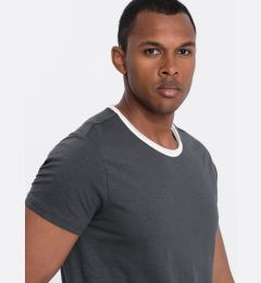 Снимка на Ombre Men's t-shirt with raw finish - dark grey
