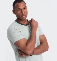 Снимка на Ombre Men's T-shirt with raw finish - gray-green