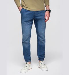 Снимка на Ombre Men's wash-effect denim JOGGERS pants - blue