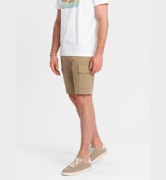Снимка на Ombre One color men's shorts with cargo pockets - sand
