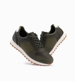 Снимка на Ombre Patchwork men's sneaker shoes in combined materials - dark olive