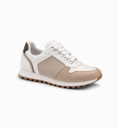 Снимка на Ombre Patchwork men's sneaker shoes with combined materials - white and sand