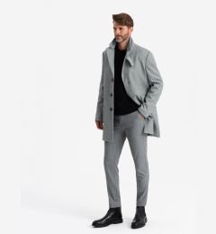 Снимка на Ombre Patterned single-breasted men's coat with pockets - grey