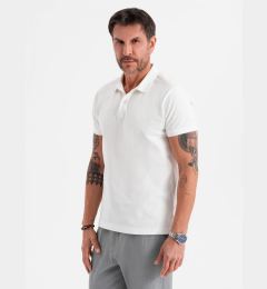 Снимка на Ombre Polo shirt in cotton pique knit - ecru