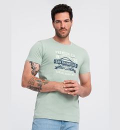 Снимка на Ombre San Francisco men's printed cotton t-shirt - mint