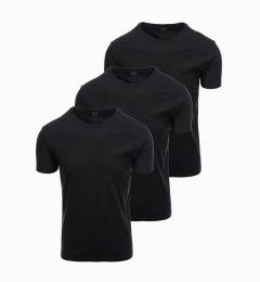 Снимка на Ombre Set of BASIC men's cotton shirts with round neckline - 3x black
