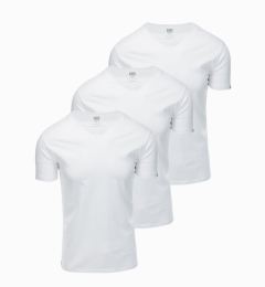 Снимка на Ombre Set of men's cotton V-neck BASIC shirts - 3x white