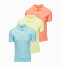 Снимка на Ombre Set of men's pique knit polo shirts 3-pack