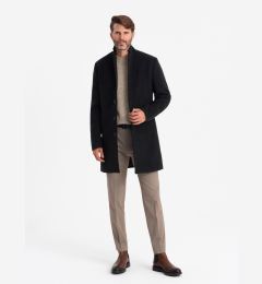 Снимка на Ombre Single-breasted long men's suit style coat - black