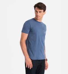 Снимка на Ombre Streetstyle men's cotton pocket print t-shirt - indigo