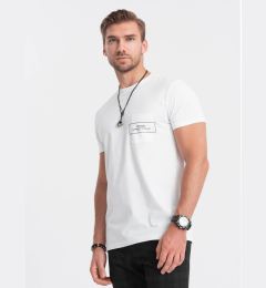 Снимка на Ombre Streetstyle men's pocket print cotton t-shirt - white