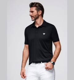 Снимка на Ombre Stylish men's stretch fabric polo shirt - black