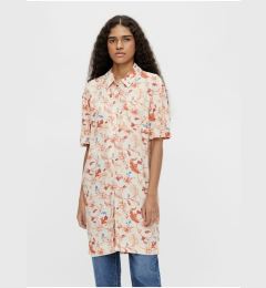 Снимка на Orange-cream patterned long shirt . OBJECT Obdulia - Women