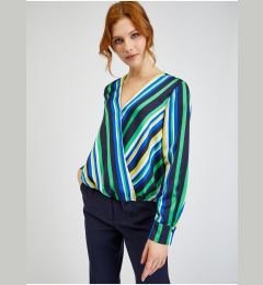 Снимка на Orsay Blue-Green Ladies Striped Satin Blouse - Women