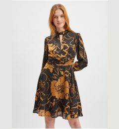 Снимка на Orsay Brown-Black Women Floral Satin Dress - Women