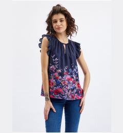 Снимка на Orsay Dark blue Ladies Floral Blouse with Frill - Women