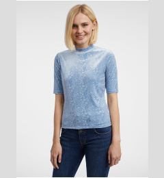 Снимка на Orsay Light Blue Women's Patterned Velvet Top - Women's