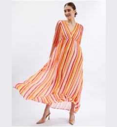Снимка на Orsay Pink-Orange Ladies Striped Maxi Dress - Women