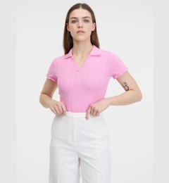 Снимка на Orsay Pink Womens Ribbed Polo T-Shirt - Women