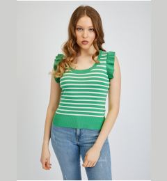 Снимка на Orsay White Green Women Striped T-Shirt - Women