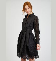 Снимка на Orsay Черно Дамски Перфорирана Риза Рокля с Вратовръзка - Жени