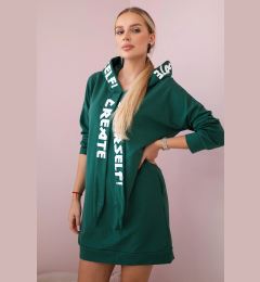 Снимка на Oversize hooded dress dark green