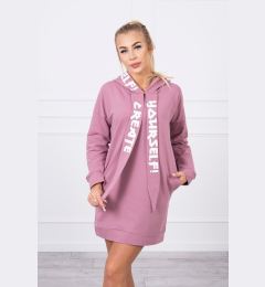 Снимка на Oversize hooded dress dark pink