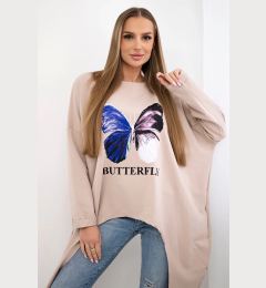 Снимка на Oversize print blouse beige