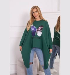 Снимка на Oversize print blouse dark green