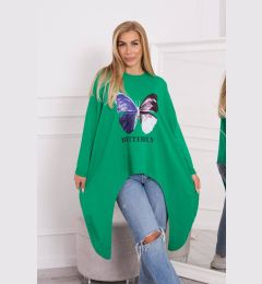 Снимка на Oversize print blouse light green