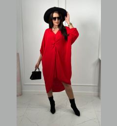 Снимка на Oversize V-neck dress red