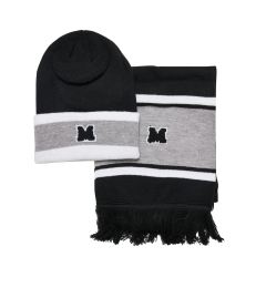 Снимка на Package College Team Hat & Scarf Black/Heathergrey/White