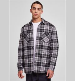Снимка на Padded plaid shirt jacket black/white