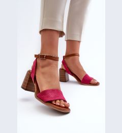 Снимка на PE1 Дамски сандали на висок ток в цвят Fuchsia Eco-Suede Ronvia
