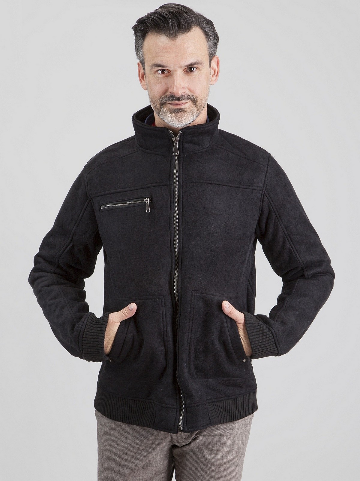 Снимка на PERSO Man's Men's short eco-suede jacket with a zipper
