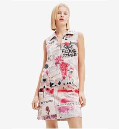 Снимка на Pink and white women's patterned dress Desigual Loa - Women's