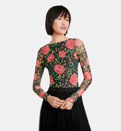Снимка на Pink-Black Women's Floral Body Desigual Sally - Women