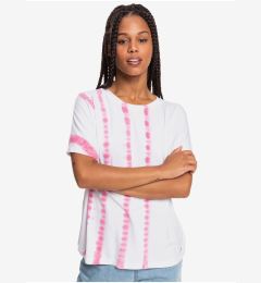Снимка на Pink-White Women's Patterned T-Shirt Roxy Over The Rainbo - Women